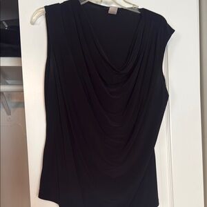 Elegant Black Drape Neck Top